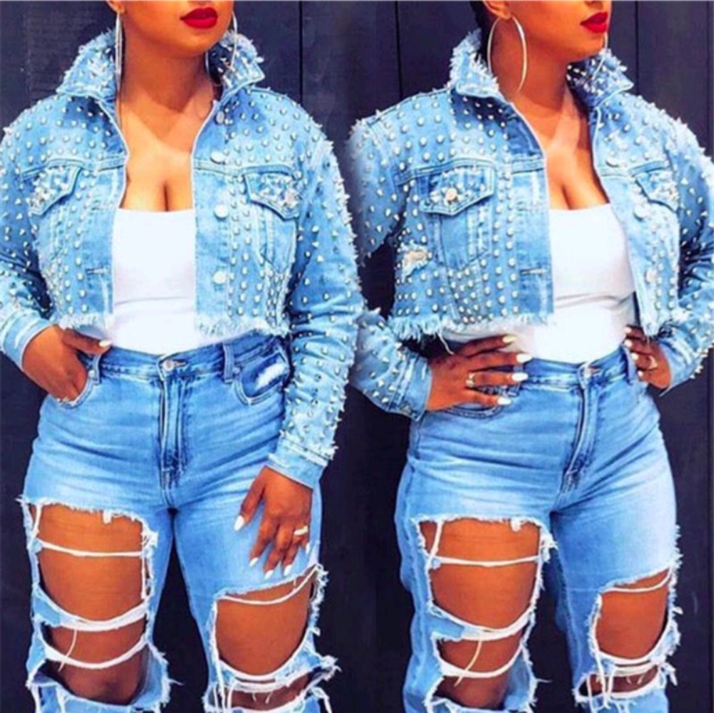 Crop denim jacket
